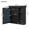 NicBex 30" x 28" Bathroom Storage Wall Cabinet with Mirror, Wall Mounted Mirror Cabinet, Over the Toilet Storage White Storage Cabinet, White - 2 of 4