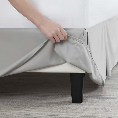Light Gray Polyester Queen Split Corner Bedskirt