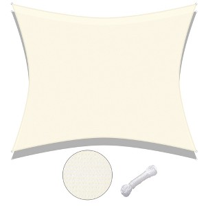 Yescom 20x16 Ft 97% UV Block Rectangle Sun Shade Sail HDPE Cover Net Canopy Outdoor White - 1 of 4