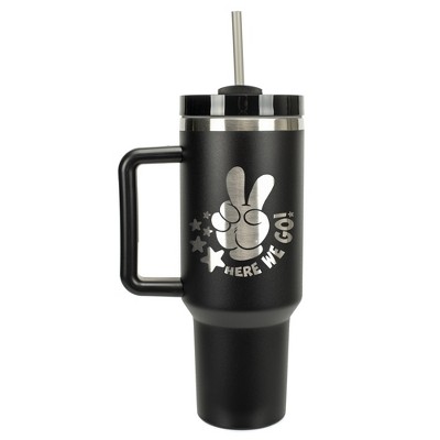 100 North Here We Go! Stars Cart Racer Video Game Wrap-Around 40 Oz. Stainless Steel Water Bottle Coffee Mug, Spill & Leak Resistant, Travel Tumbler