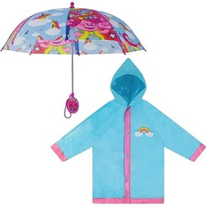 Trolls Girls Raincoat and Umbrella and Raincoat Set, Kids Ages 4-7 - 1 of 4