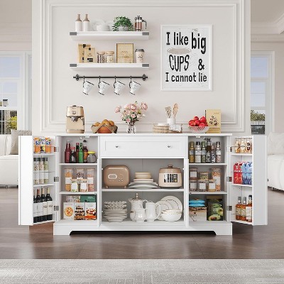 SweDrea 54" White Buffet Cabinet with Storage