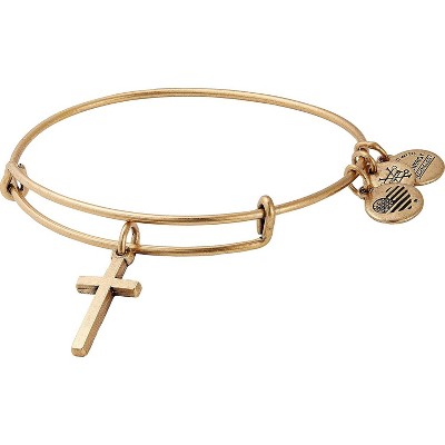 Alex and Ani Divine Guides Expandable Bangle Bracelet for Women, Cross Charm, 2 to 3.5 in
