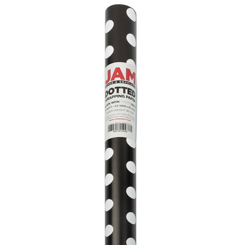 JAM Paper &#38; Envelope 2ct Dotted Gift Wrap Rolls Black/White, 3 of 7