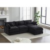 NicBex Couches for Living Room Corner Sleeper Sofa Comfy Corduroy Upholstered L-Shaped Deep Seat Sofa Couch with 6 Cushions Pillows - 2 of 4