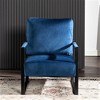 PAGED PU Leather Upholstered Accent Chair with Metal Frame, Mid Century Arm Chair for Bedroom, Reading Room, Black - 2 of 4