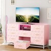 Dresser for Bedroom with 8 Deep Drawer, 59" TV Dresser Wooden Large Long Dresser with Power Outlet and LED Lights - 4 of 4