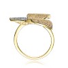 Guili Sterling Silver 14k Gold-Plated Large Garden Butterfly Ring with Cubic Zirconia, Elegant Design, Perfect for Special Occasions, Size 6, 7, or 8 - 2 of 3