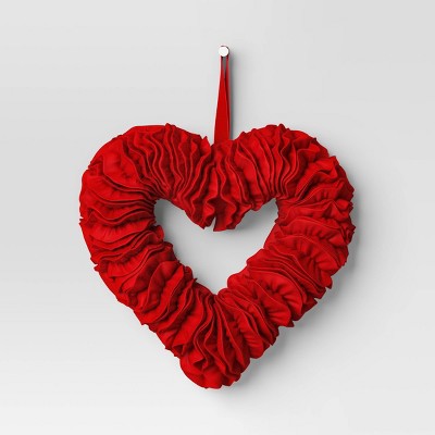 Felt Heart Valentine's Decorative Wreath - Threshold™