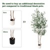 Tree City 6.9FT Grand Faux Olive Tree with 3 Natural Trunks & 1020 Lush Leaves - Potted Artificial Plant with Black Sand for Stylish Home Decor - 4 of 4