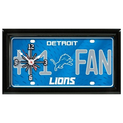 NFL Wall/Desk Analog Clock, #1 Fan with Team Logo - Detroit Lions