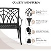 VINGLI 38" Outdoor Metal Bench, 1-2 Person Cast Aluminium Black Garden Bench, Weatherproof Orchid Small Patio Bench Deck Furniture - 4 of 4