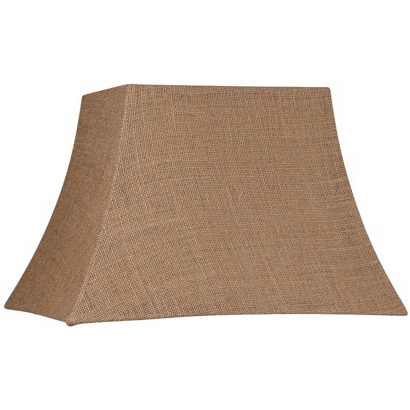 Brentwood Natural Burlap Medium Rectangle Lamp Shade 10" Wide x 7" Deep at Top and 16" Wide x 12" Deep at Bottom and 11" Slant x 10.5" H (Spider), 1 of 7