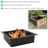 Sunnydaze Outdoor Heavy-Duty Steel Portable Above Ground or In-Ground Square Fire Pit Liner Ring - Black - 2 of 4