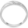 Pompeii3 1/10 ct Mens Diamond Cross Wedding Anniversary Ring 10K White Gold - 4 of 4
