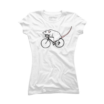 Junior's Design By Humans Cycling Rat By TeaandInk T-Shirt