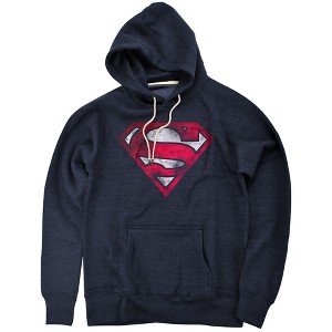 Superman War Torn Shield Slim Fit Pullover Hoodie - 1 of 4