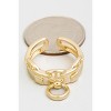 Slickblue Gold Double Band Mariner Chain Link Ring, Trendy Metallic Design, Fashion Accessory, Size 6 - 4 of 4
