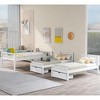 Full Over Twin & Twin Bunk Bed, Wood Triple Bunk Bed with Drawers and Guardrails, White - 2 of 4