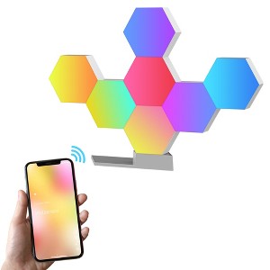 Yescom  WiFi Smart LED Light Splicing 7 Blocks & Base Voice Control Home Valentine Decoration Gifts - 1 of 4