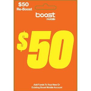 Boost Mobile Phone Gift Card SPC V1 $50: Direct to Device, Domestic Calling, Non-reloadable - 1 of 1