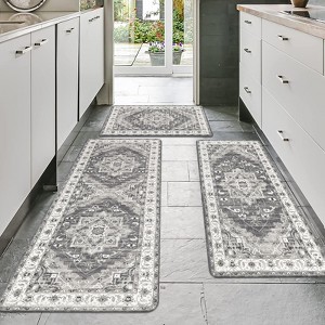 BAGOKIE 3 Pieces Anti Fatigue Kitchen Mats Non-Slip Kitchen Rug Set - 1 of 4