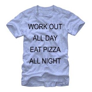 Women's CHIN UP Eat Pizza All Night Boyfriend Tee - 1 of 3