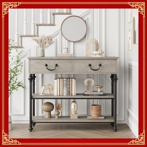 Garvee Console Tables for Entryway, Small Entryway Table with 2 Drawers, Narrow Console Table with Storage Shelves - 1 of 4