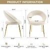 NicBex Velvet Dining Chairs Set of 1,Armless Kitchen Chair with Curved Backrest and Golden Metal Legs for Dining Room,Kitchen - 3 of 4
