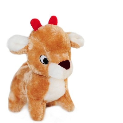 ZippyPaws Christmas Reindeer Dog Toy - Plush Squeaky Holiday Dog Gifts for Small & Medium Puppy Dogs, Interactive Hide & S...