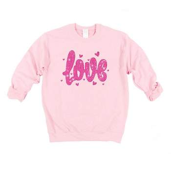 Simply Sage Market Women's Graphic Sweatshirt Love Pink Bling