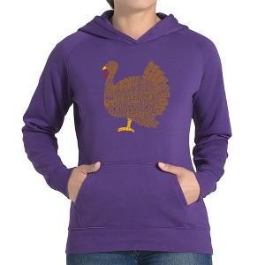 LA Pop Art Thanksgiving - Women's Word Art Hooded Sweatshirt - 1 of 4