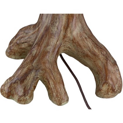 Rustic Faux Wood Floor Lamp with Wicker Shade