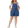 Women's Plus Size Outfits Fashion Overalls Denim Ripped Raw Hem Shortalls - Agnes Orinda - 2 of 4