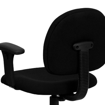 Ergonomic Black Fabric Task Chair with Adjustable Arms