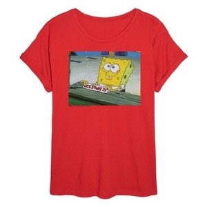 Women's - Spongebob Squarepants - Bubble Blowing Lessons 25 Cents Oversized Graphic T-Shirt - 1 of 4