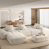 Whisen Modern Oversized Modular Sectional Sofa with 2 Ottoman, 2 Seat Sparkling Chenille Fabric and 4 Pillows, 4-Piece DIY Combination - 2 of 4