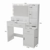 Vanity Desk Modern with LED Mirror and Charging Station for Bedroom 43.31in Wide-3irtyhousy - 4 of 4