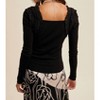 Women's Shoulder Ruffle Long Sleeve Knit Top - Listicle - 2 of 4