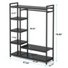 Resenkos Freestanding Closet Organizer with 6 Shelves and Hanging Bar,Black - 2 of 4