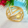 Anna-Kaci Palace Style Adjustable Chunky 18K Gold Open Ring Plated Hammered Dome Statement Jewelry - 3 of 4