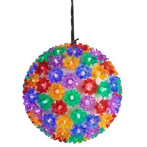 Northlight LED Lighted Hanging Starlight Sphere Outdoor Christmas Decoration- 7.5" - Multicolor Lights - 1 of 4