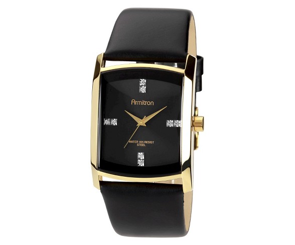 Armitron Men's Dress Wristwatch Leather - Black