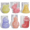 JDICTION 6Pcs Christmas Candle Molds - Snowman/Jingle Bell/Sock/Santa/Elk Silicone Resin Molds, Xmas Craft Supplies - 4 of 4