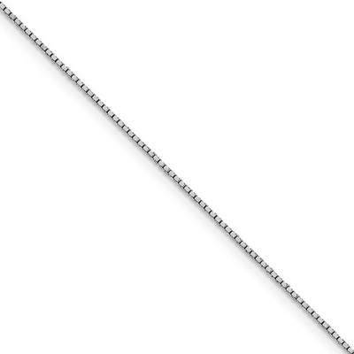 Black Bow Jewelry 0.95mm 14k White Gold Solid Box Chain Necklace