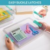 6 Qt Plastic Storage Bins with Lids,Clear Sensory Bins,Arts Organizers and Storage,Stackable Containers for Home Office and School Supplies,4 Pack - 3 of 4