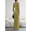 BLUEMING Women's Square Neck Long Sleeve Knit Maxi Dress Knit Bodycon Long Dress - 4 of 4