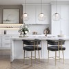 Astrid Velvet Stool Grey Bar Height - 2 of 4