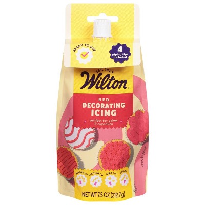 Wilton Red Decorating Icing Pouch with Tips — 7.5 oz (Pack of 4)