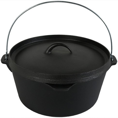 Indoor/Large Pre-Seasoned Cast Iron Dutch Oven Pot with Lid and